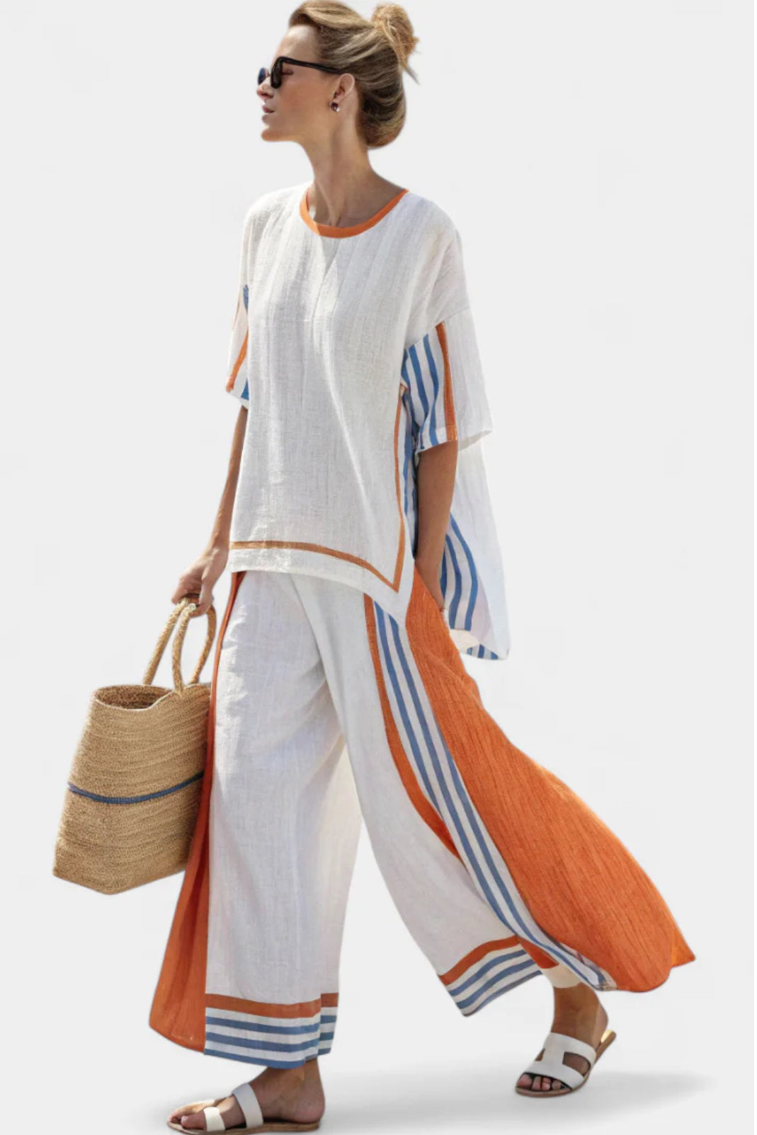 Women's Dress vertical stripe pattern