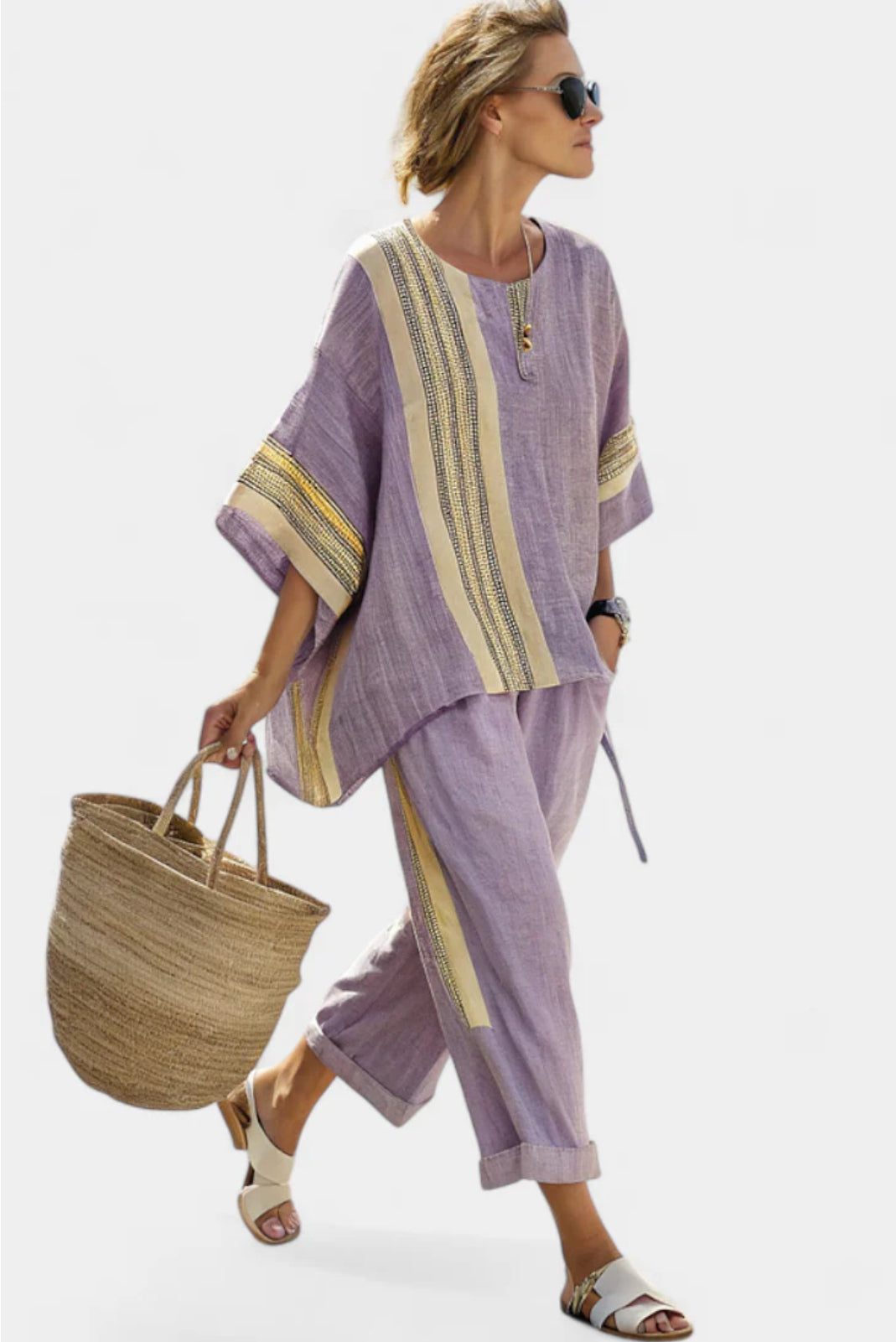 Women's Dress vertical stripe pattern