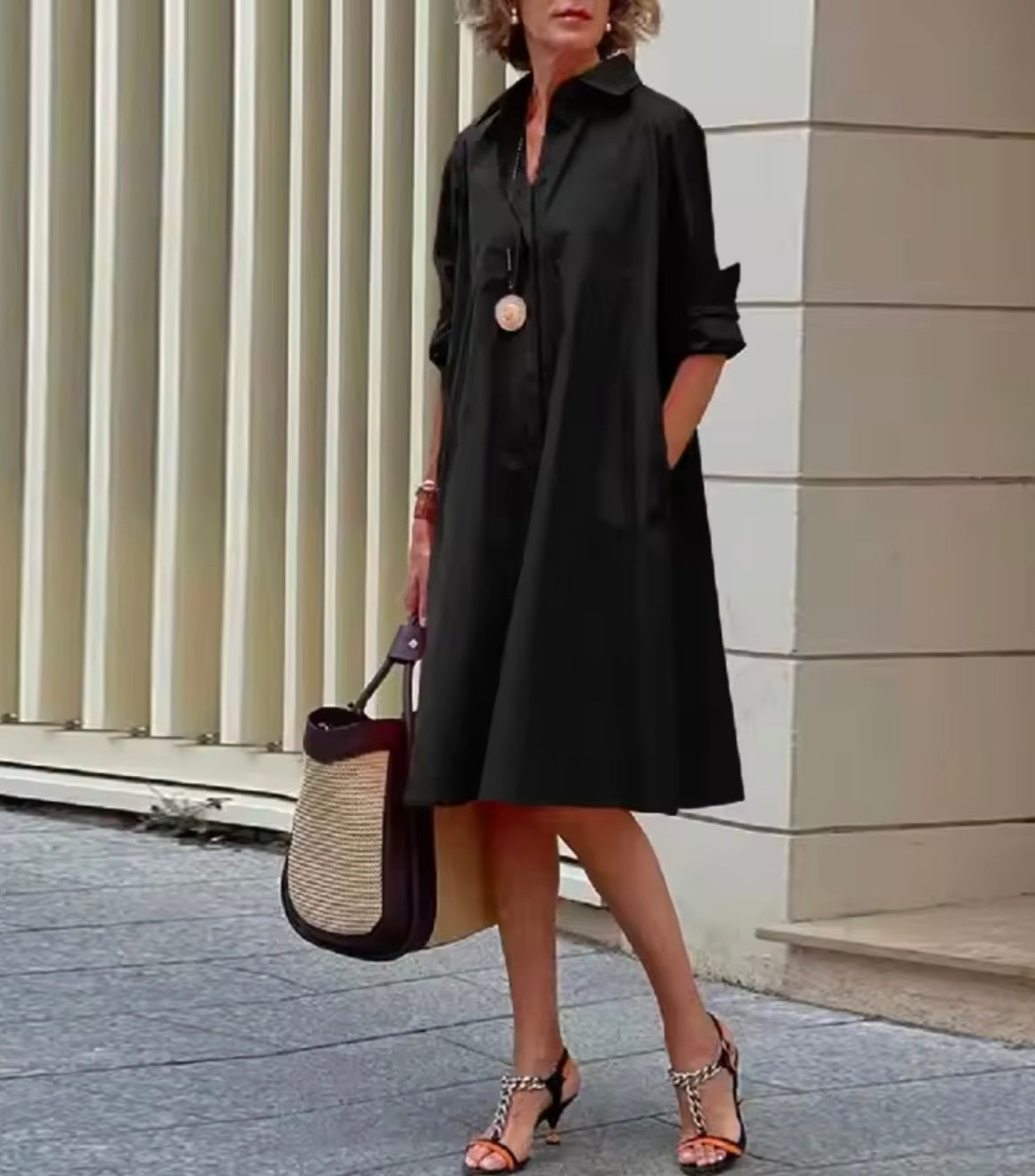 Women's Shirt Dress Cotton A-line cut