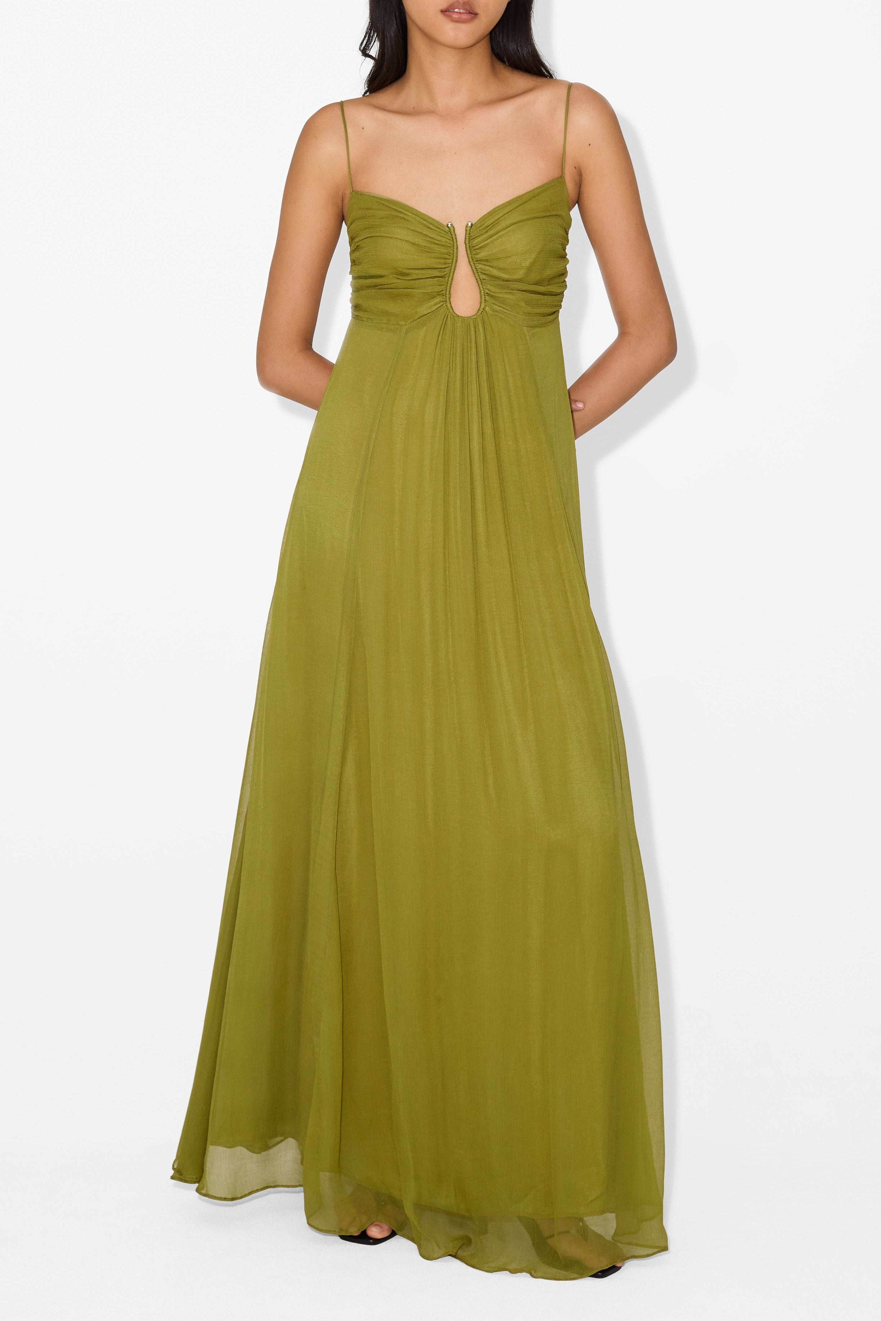 Vestido maxi para mujer con corte en línea A