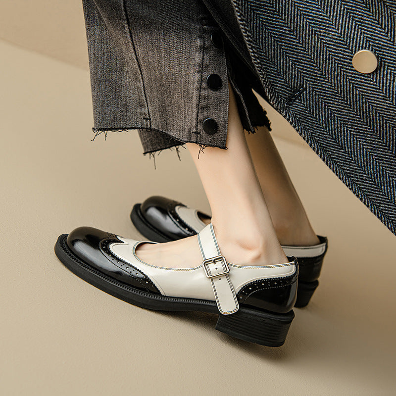 Chaussures Mary Jane pour femmes en cuir