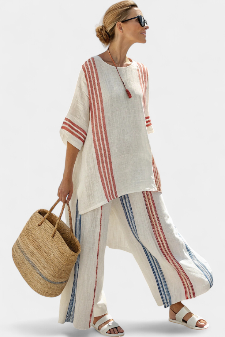 Robe femme motif rayures verticales
