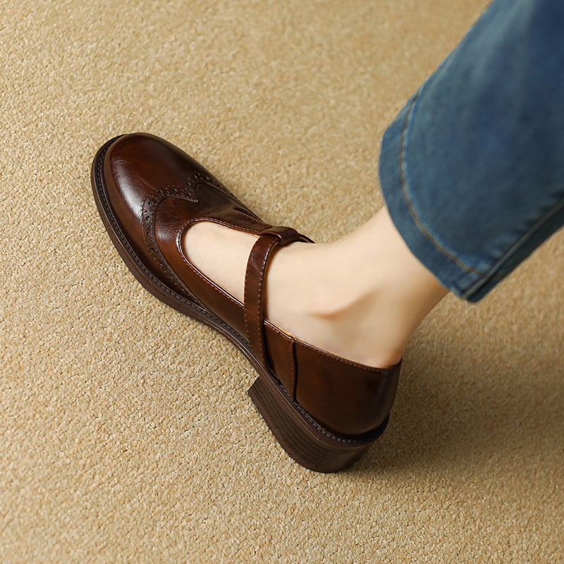 Chaussures Mary Jane pour femmes en cuir