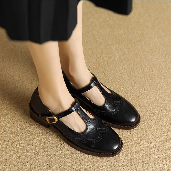 Chaussures Mary Jane pour femmes en cuir
