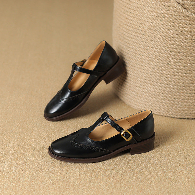 Chaussures Mary Jane pour femmes en cuir