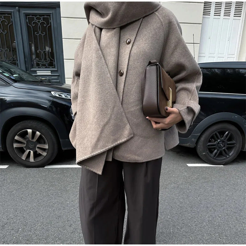 Women's Oversized Hooded Jacket with Button Front