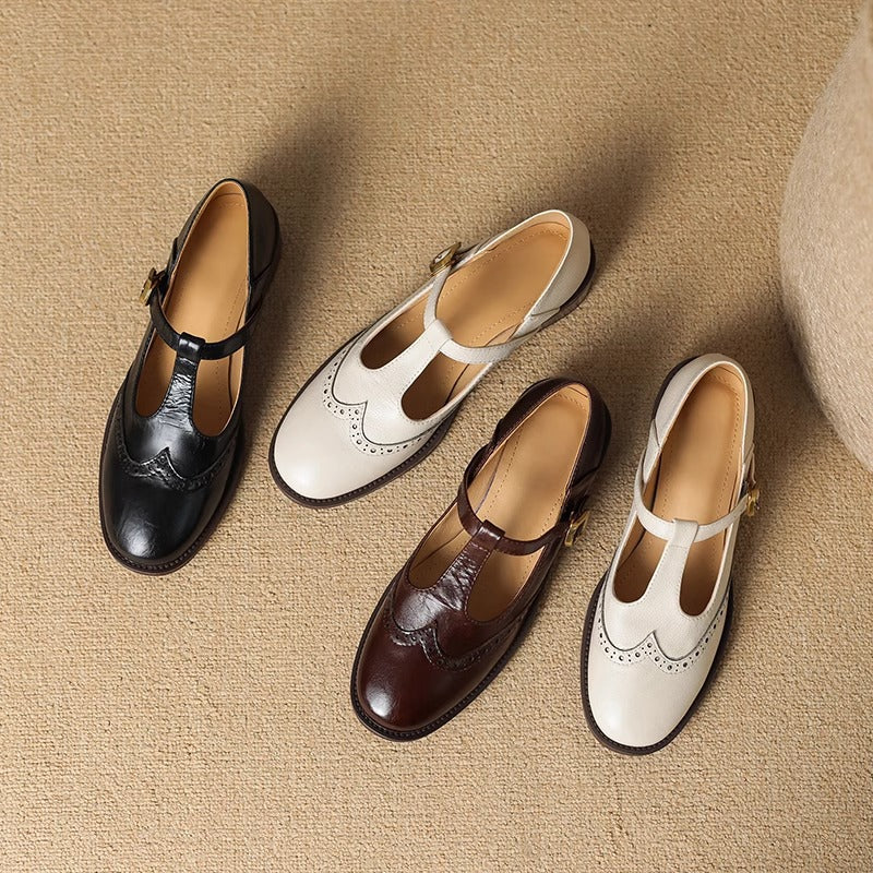 Chaussures Mary Jane pour femmes en cuir