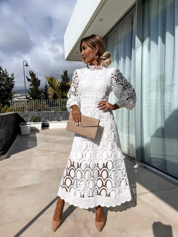 Women's Wedding Guest Dress lace trim