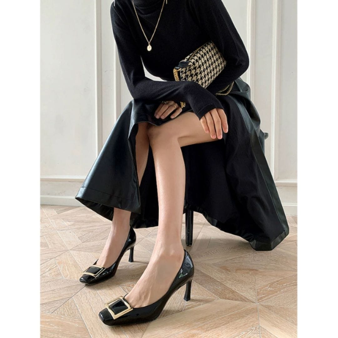 Tacones de cuero para mujer