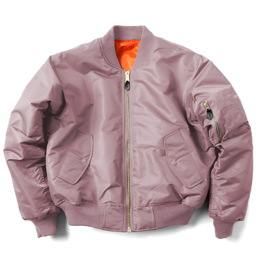 Women's Classic Bomber Jacket Rib-Knit Trims Durable