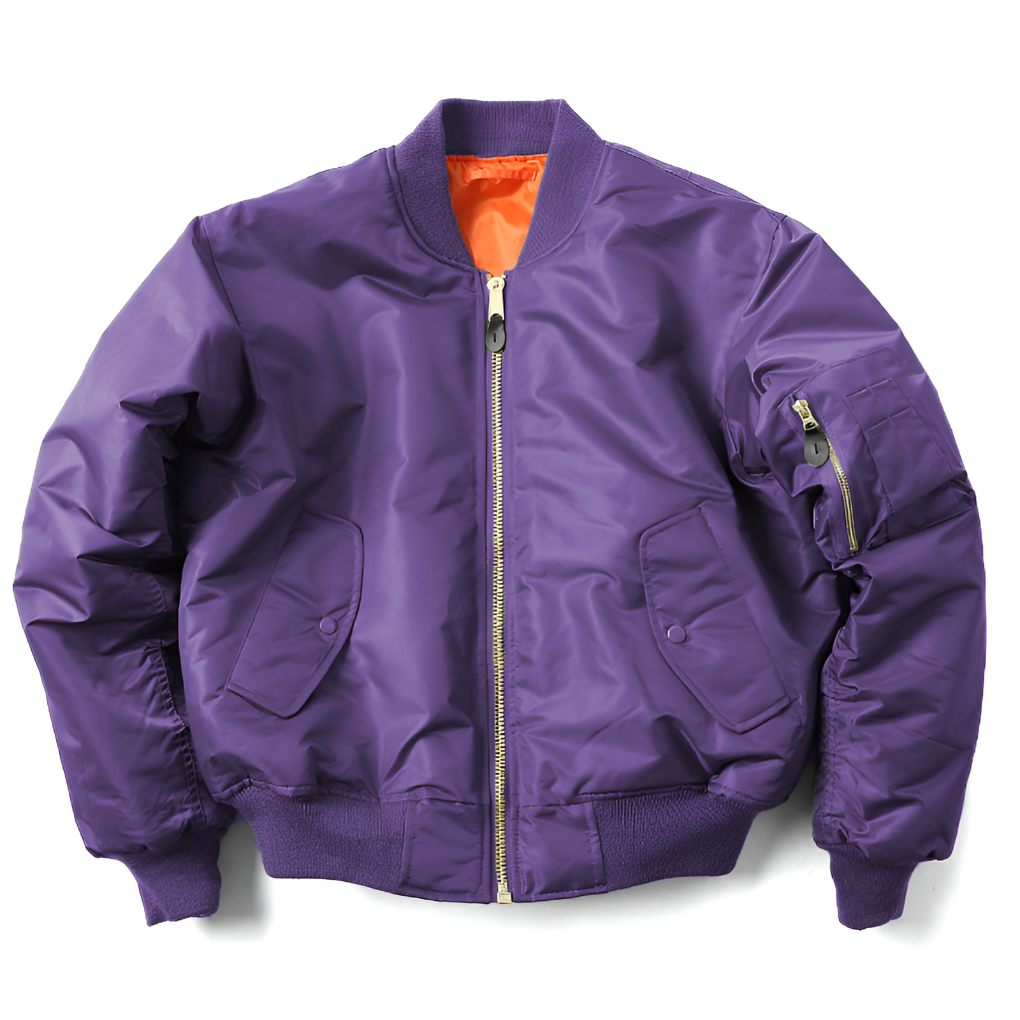 Women's Classic Bomber Jacket Rib-Knit Trims Durable