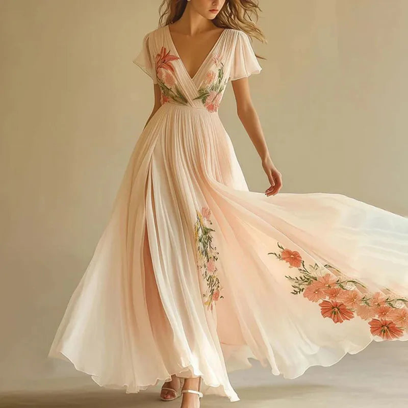 Women's Wedding Guest Dress V-neck