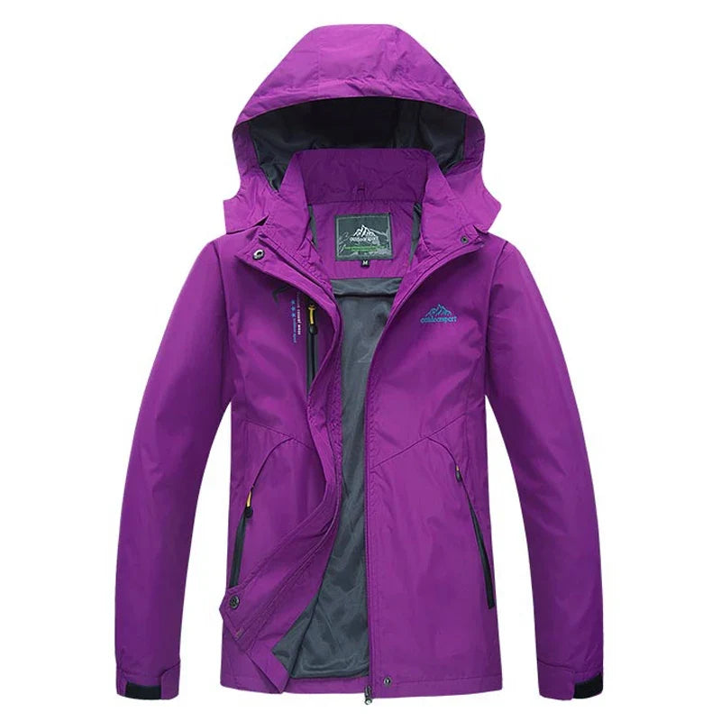 Women's Waterproof Hiking Jacket with Removable Hood