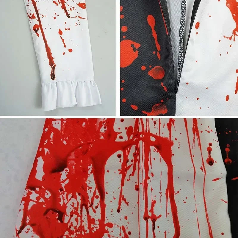 Bloody Clown Costume Men's & Women's Halloween Horror Carnival