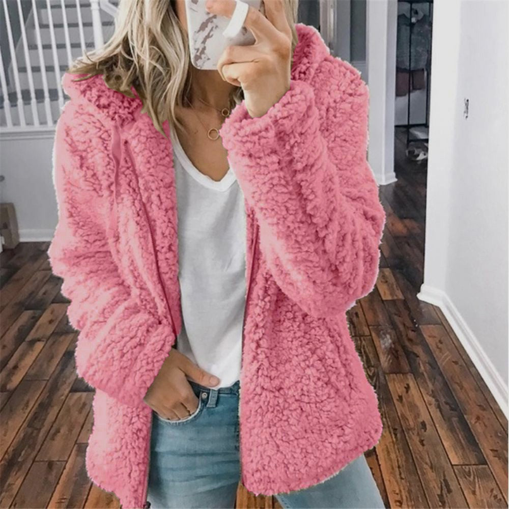 Women's Teddy Hooded Jacket Soft Warm Functional Hood