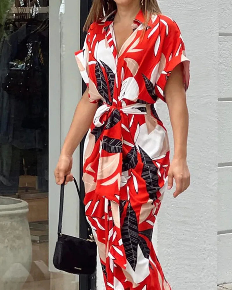 Robe femme avec ceinture amovible à la taille