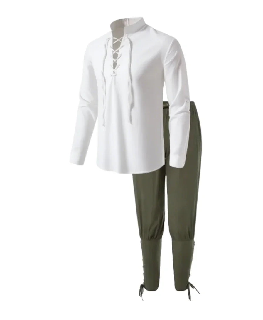 Medieval Pirate Shirt & Trousers Set Men's Halloween Cosplay