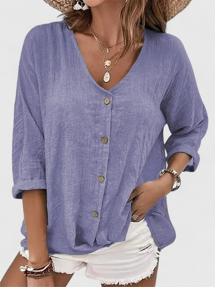 Blusa de mujer con escote en V