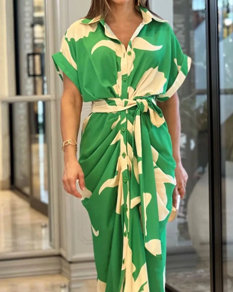 Robe femme avec ceinture amovible à la taille