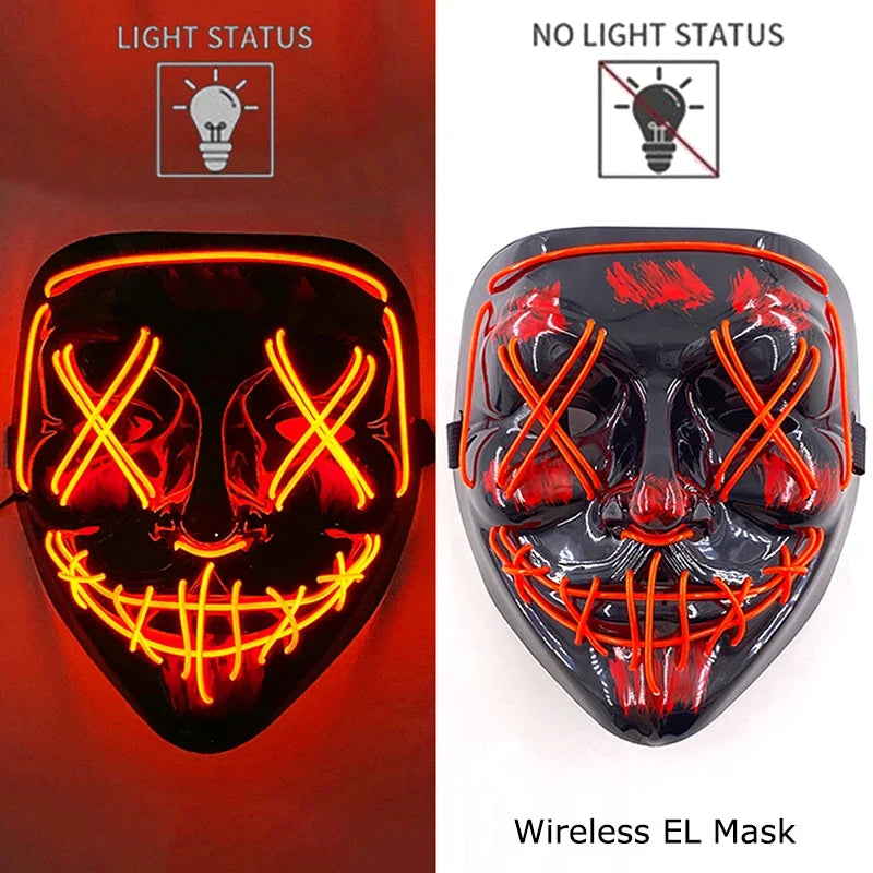 Light-Up LED Halloween Mask Unisex Cosplay Costume Party