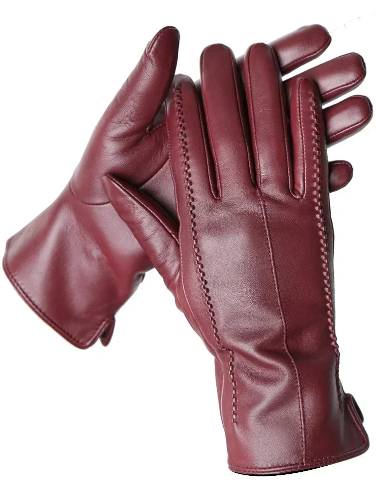 Women's Warm Leather Winter Gloves