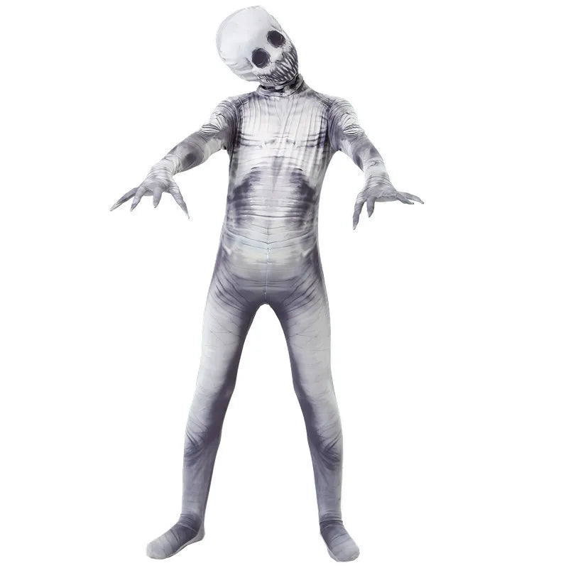Zombie Skeleton Print Jumpsuit Unisex Halloween Cosplay Costume