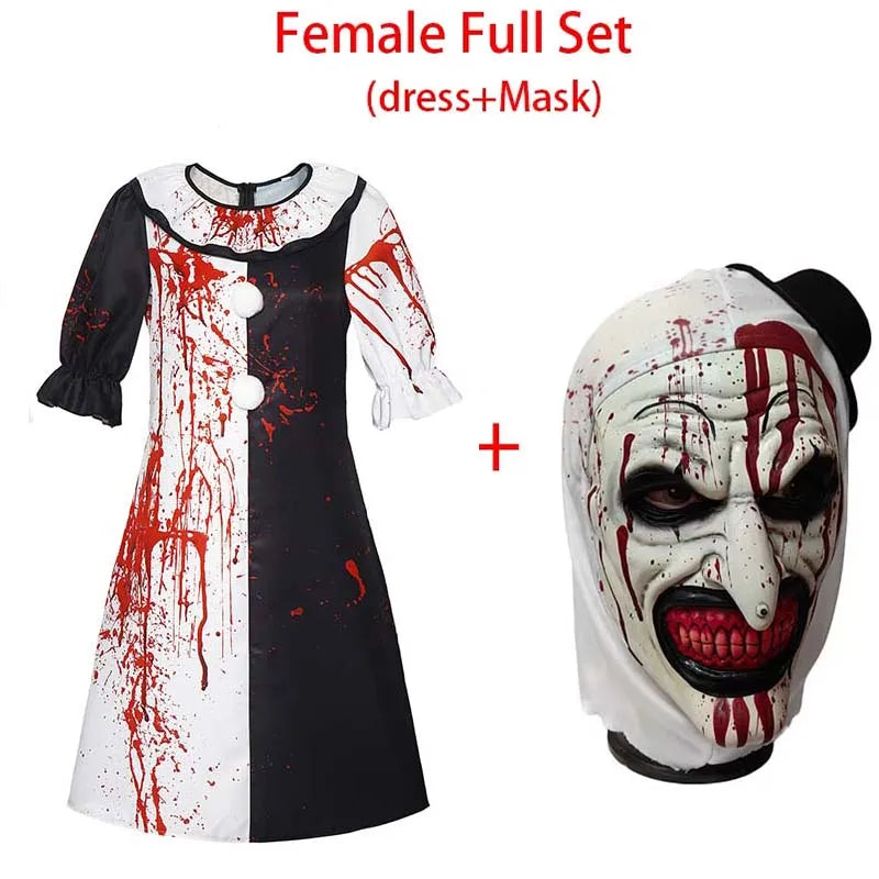Bloody Clown Costume Men's & Women's Halloween Horror Carnival