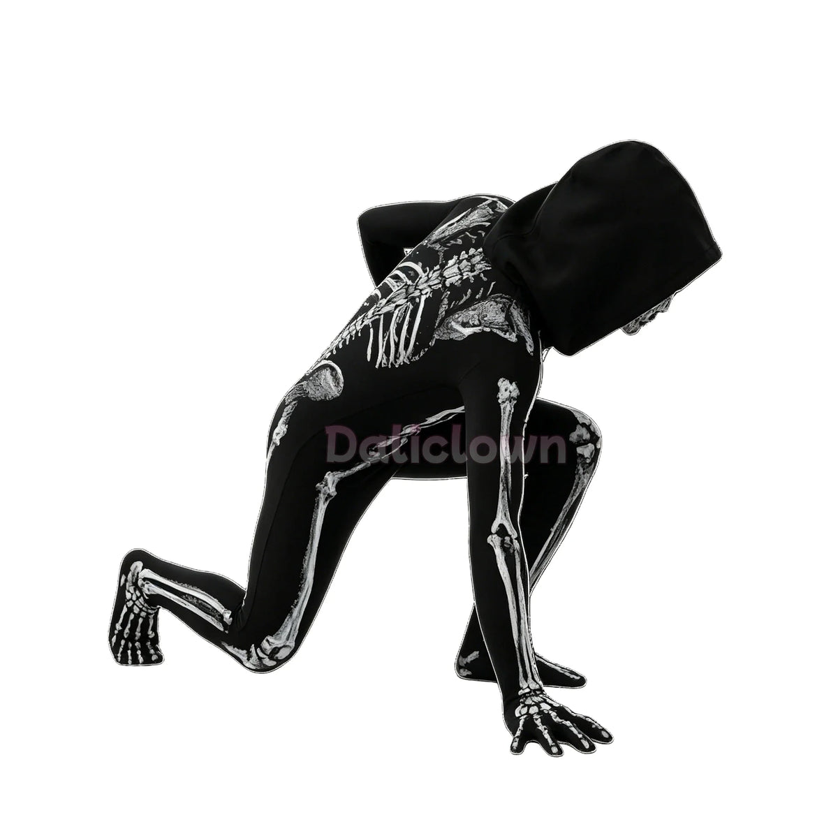 Kids' Hooded Skeleton Costume Jumpsuit Halloween Cosplay