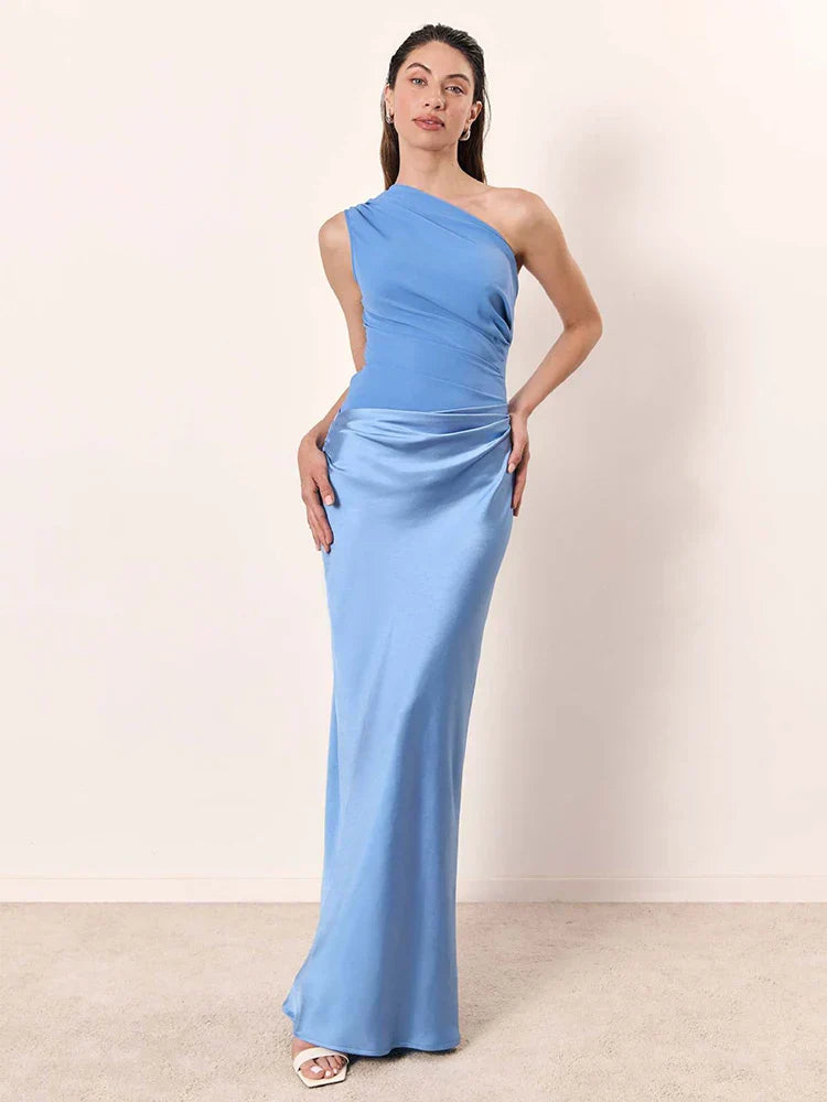 Sophia | Vestido largo con cinturilla en satén