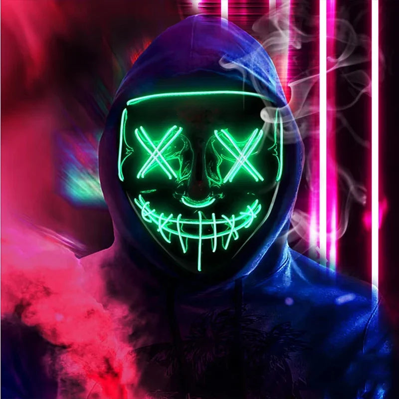 Light-Up LED Halloween Mask Unisex Cosplay Costume Party
