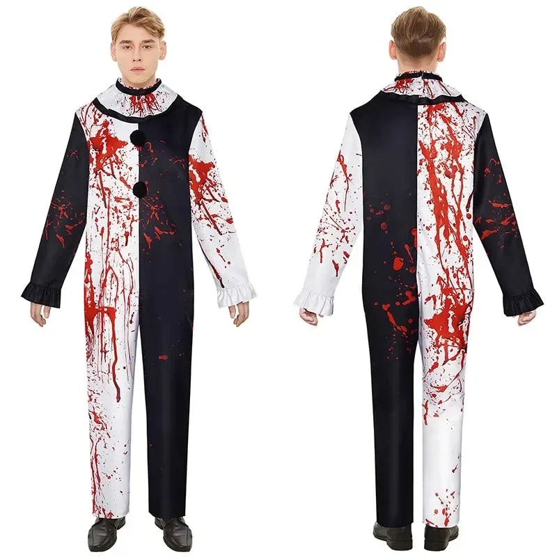 Bloody Clown Costume Men's & Women's Halloween Horror Carnival