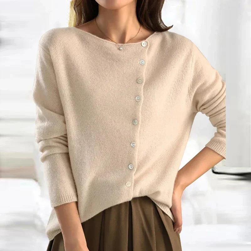 Suéter de punto de cachemira para mujer, elegante, cálido y para el día a día