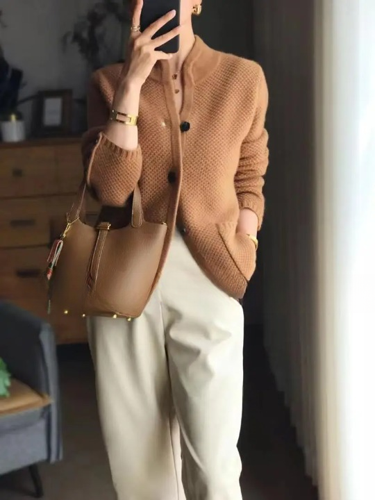 Women's Cashmere Cardigan Button Front Classic Elegant Fit