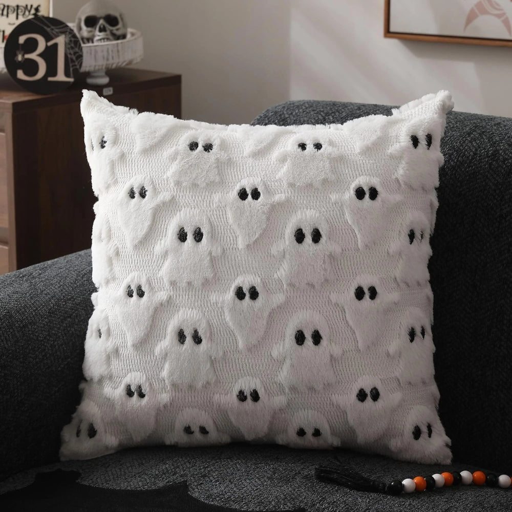 Plush Ghost Cushion Cover Halloween Home Decor