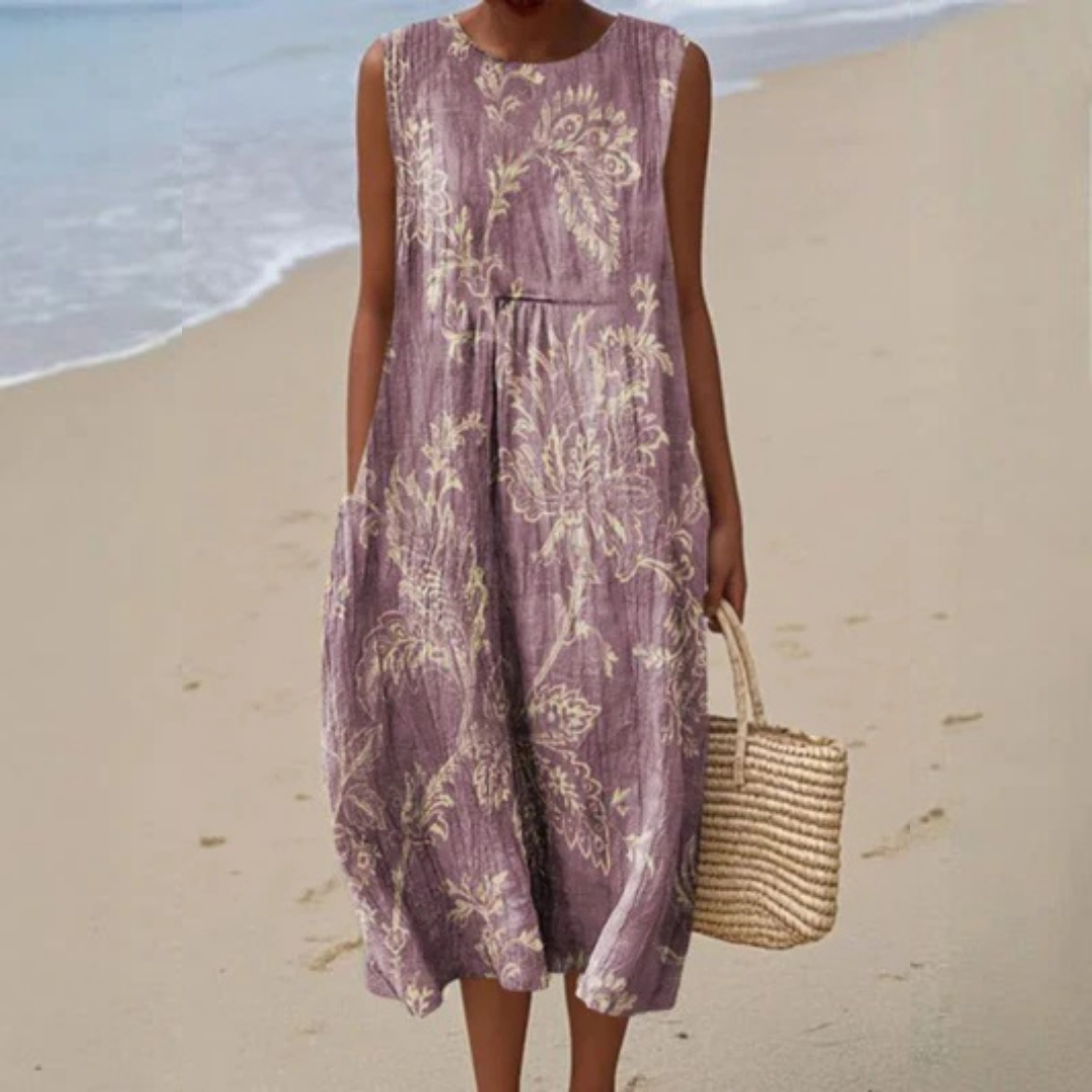 Vestido midi para mujer con estampado floral