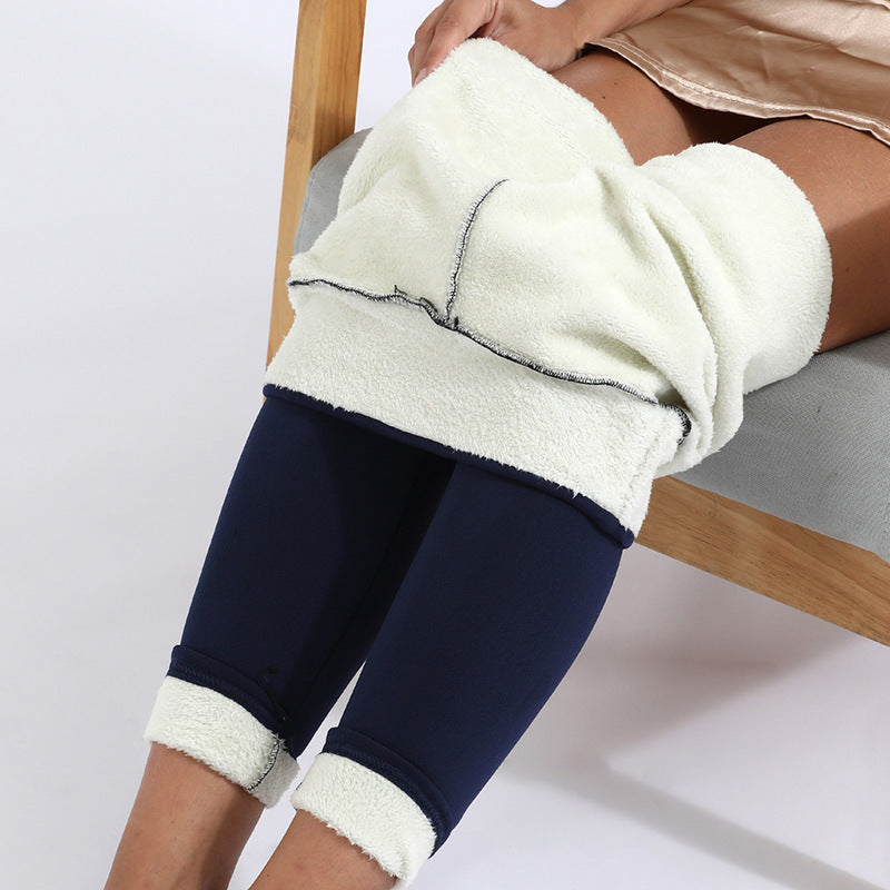 Leggings d'hiver pour femme doublés en polaire
