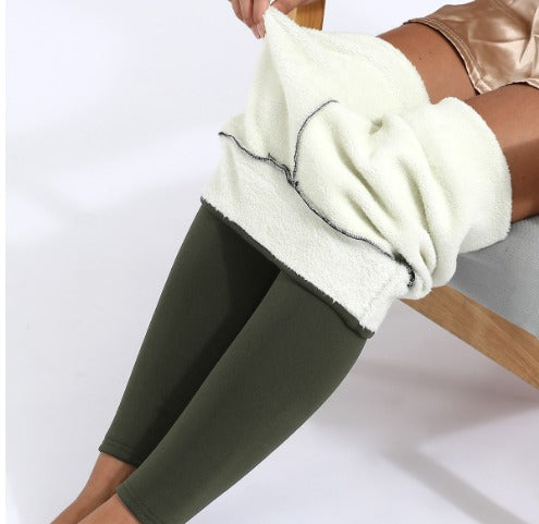 Leggings d'hiver pour femme doublés en polaire
