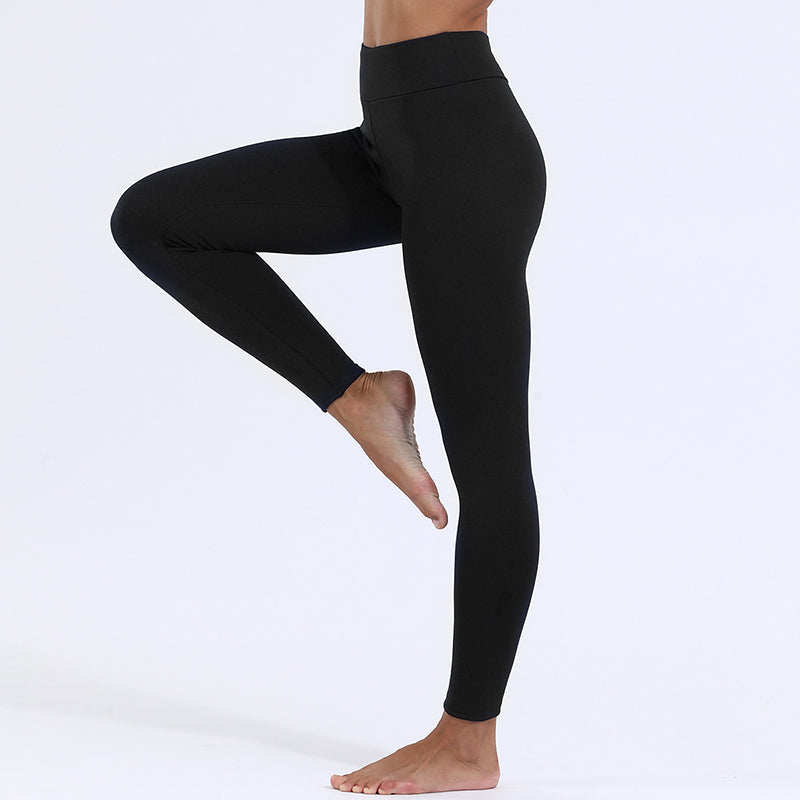 Leggings d'hiver pour femme doublés en polaire