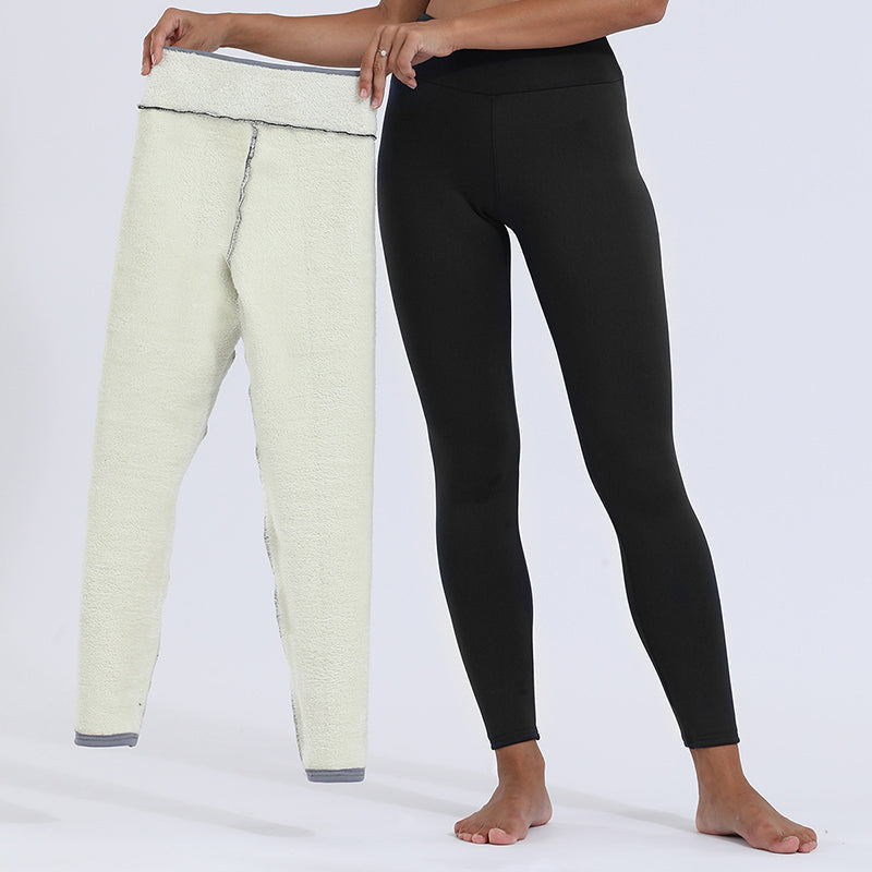 Leggings d'hiver pour femme doublés en polaire