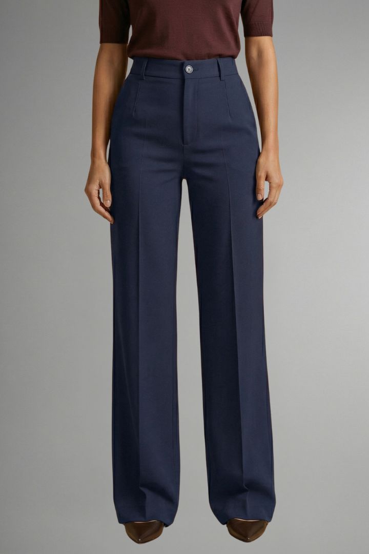 Pantaloni da donna a vita alta e gamba dritta, strutturati ed eleganti