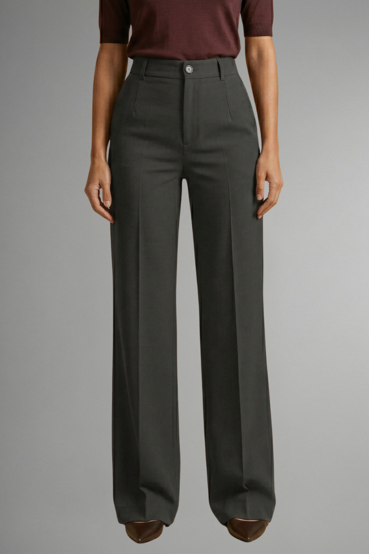 Pantaloni da donna a vita alta e gamba dritta, strutturati ed eleganti