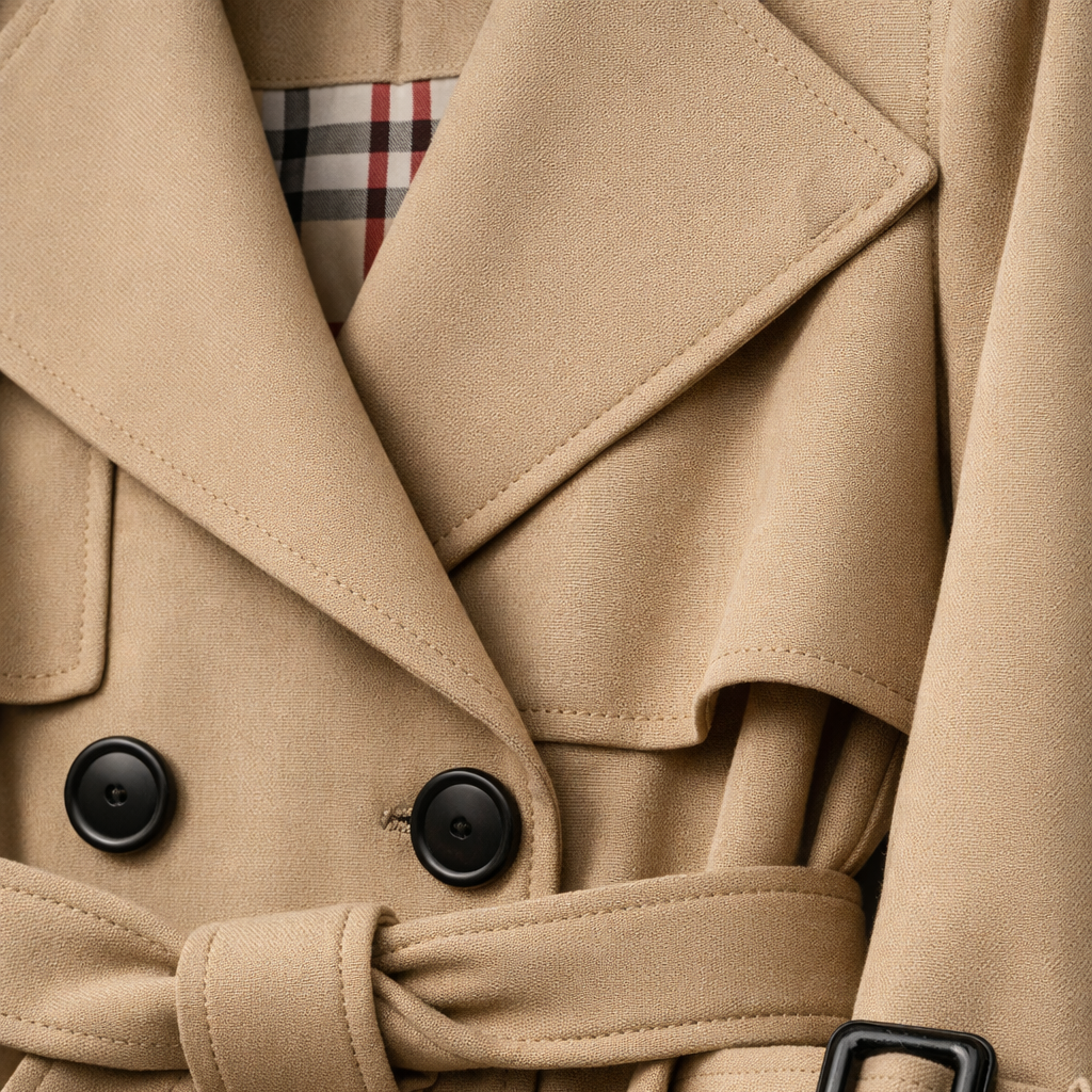 Trench-coat urbain ceinturé pour femme à coupe ajustée