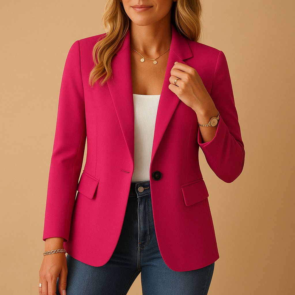 Blazer entallado para mujer, solapa de muesca y cierre de un botón