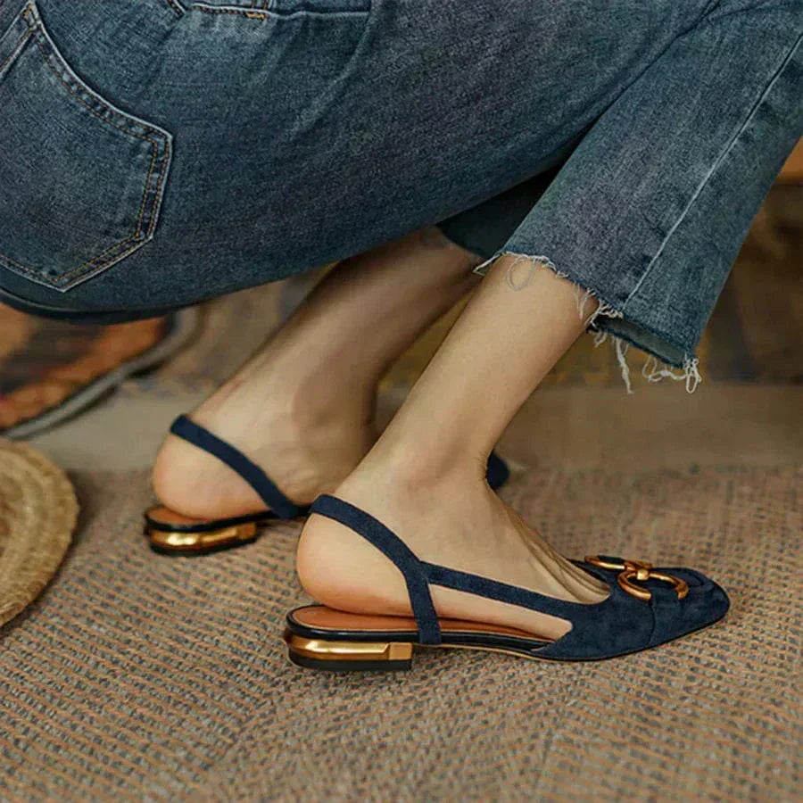 Tacones de mujer de cuero con soporte ortopédico