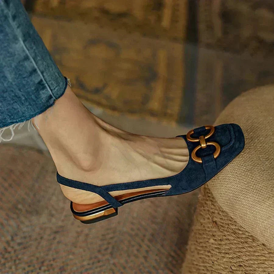 Tacones de mujer de cuero con soporte ortopédico
