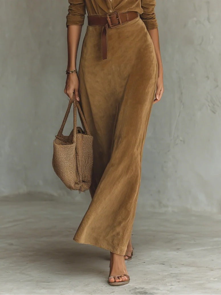 Women's Maxi Dress Suede