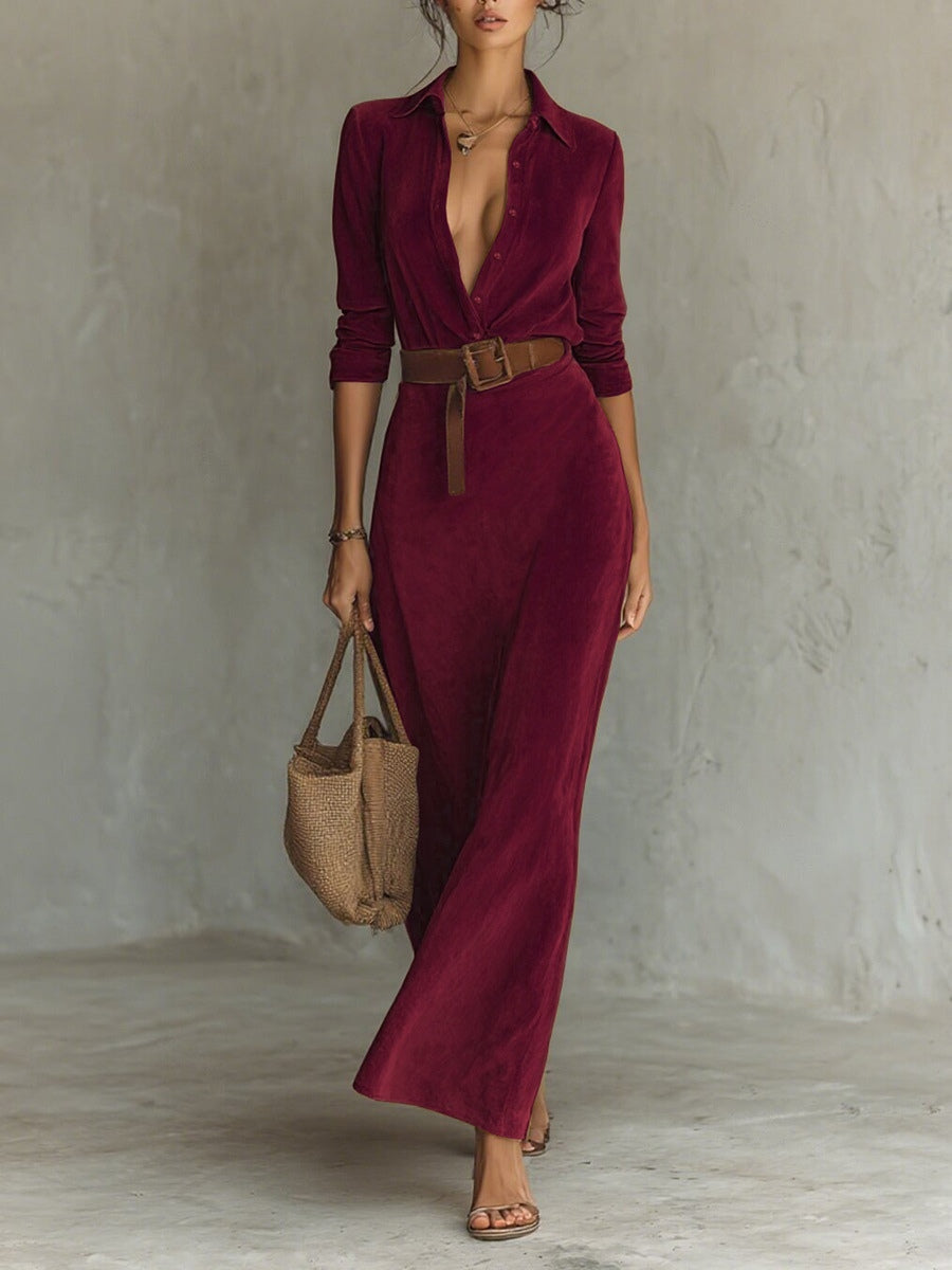 Women's Maxi Dress Suede