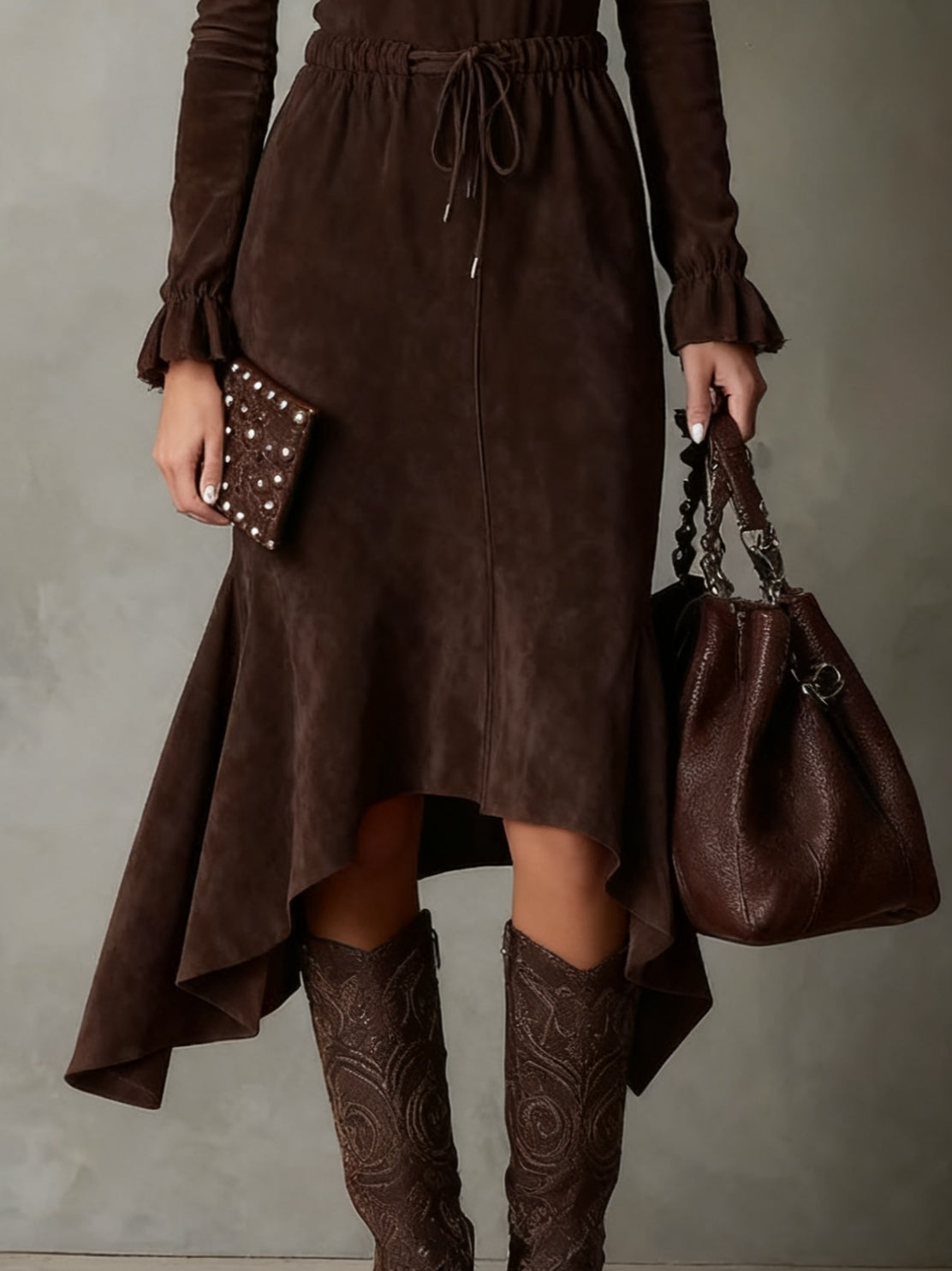 Women's Midi Dress Suede