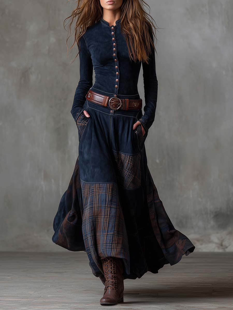 Robe longue femme avec poches latérales