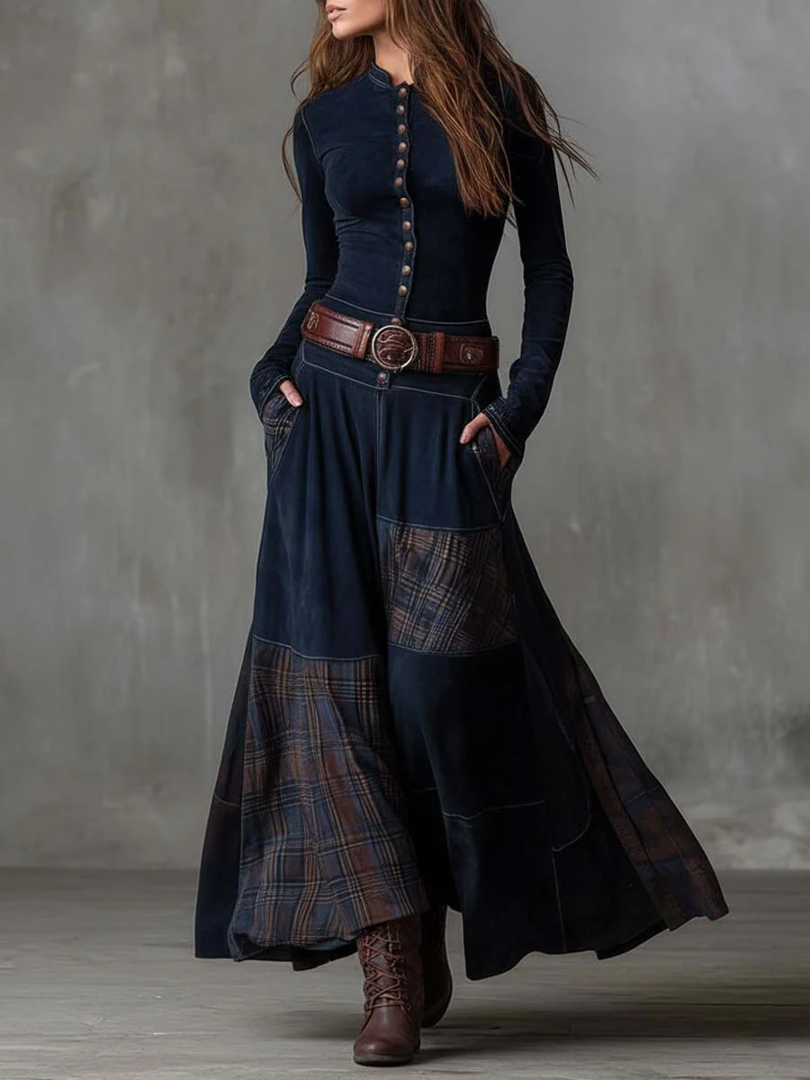 Robe longue femme avec poches latérales
